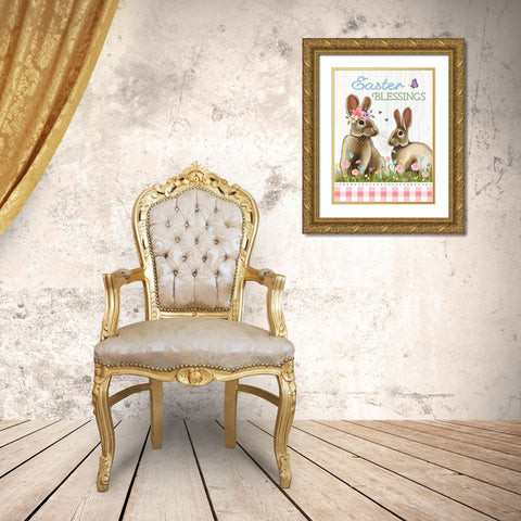 Easter Blessings Gold Ornate Wood Framed Art Print with Double Matting by Tyndall, Elizabeth