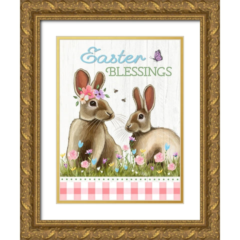 Easter Blessings Gold Ornate Wood Framed Art Print with Double Matting by Tyndall, Elizabeth