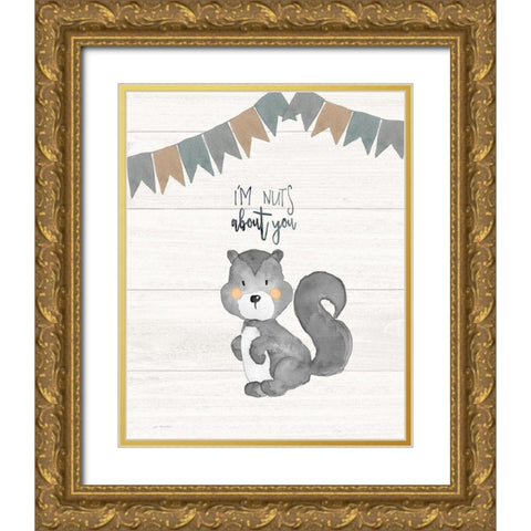 Im Nuts Gold Ornate Wood Framed Art Print with Double Matting by Moulton, Jo