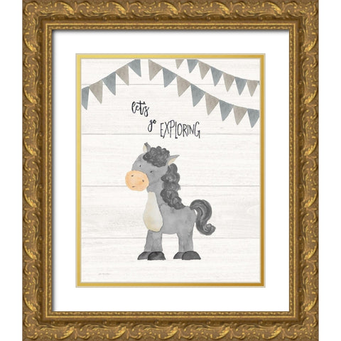 Lets Go Exploring Gold Ornate Wood Framed Art Print with Double Matting by Moulton, Jo