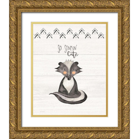 So Stinkin Cute Gold Ornate Wood Framed Art Print with Double Matting by Moulton, Jo