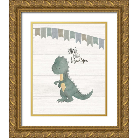 Rawr Means Gold Ornate Wood Framed Art Print with Double Matting by Moulton, Jo