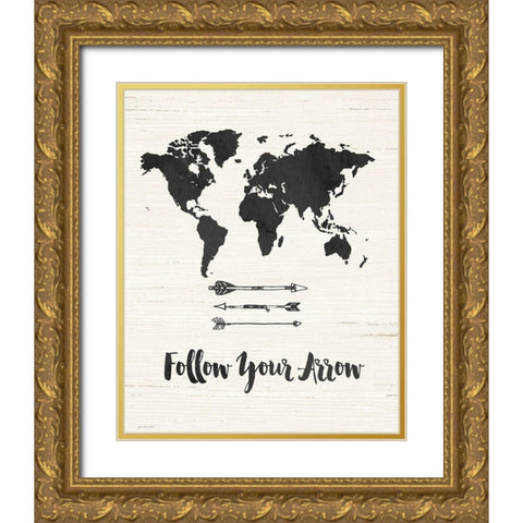 Follow Your Arrow Gold Ornate Wood Framed Art Print with Double Matting by Moulton, Jo