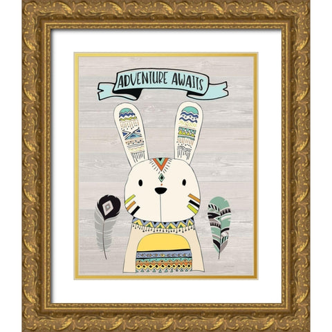 Adventure Awaits Gold Ornate Wood Framed Art Print with Double Matting by Moulton, Jo