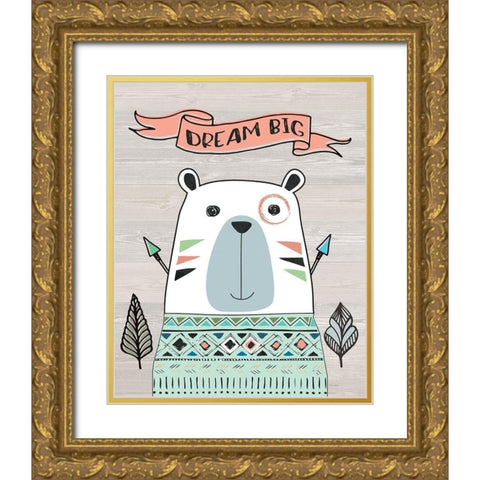 Dream Big Gold Ornate Wood Framed Art Print with Double Matting by Moulton, Jo