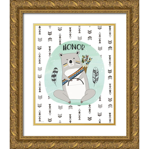 Honor Bear Gold Ornate Wood Framed Art Print with Double Matting by Moulton, Jo