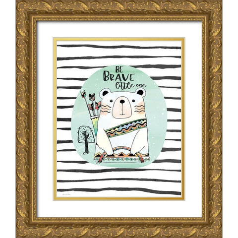Brave Bear Gold Ornate Wood Framed Art Print with Double Matting by Moulton, Jo