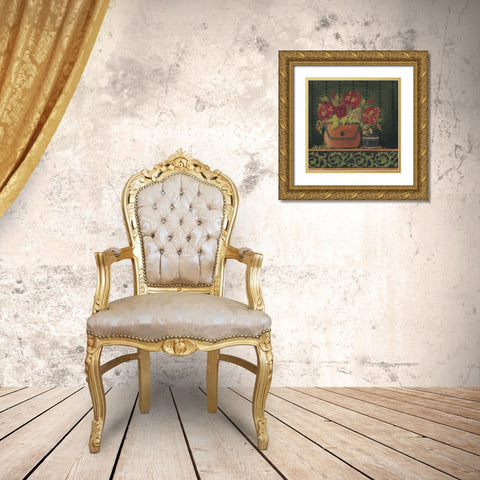 Kelseys Bouquet Gold Ornate Wood Framed Art Print with Double Matting by Moulton, Jo