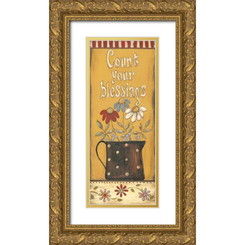 Count Your Blessings Gold Ornate Wood Framed Art Print with Double Matting by Moulton, Jo