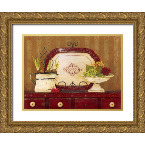 Spice Cupboard Gold Ornate Wood Framed Art Print with Double Matting by Moulton, Jo