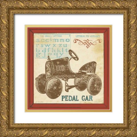 Vintage Pedal Car Gold Ornate Wood Framed Art Print with Double Matting by Moulton, Jo