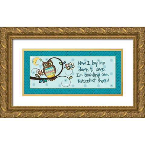 Counting Owls Gold Ornate Wood Framed Art Print with Double Matting by Moulton, Jo