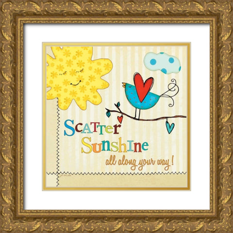 Sunshine Gold Ornate Wood Framed Art Print with Double Matting by Moulton, Jo