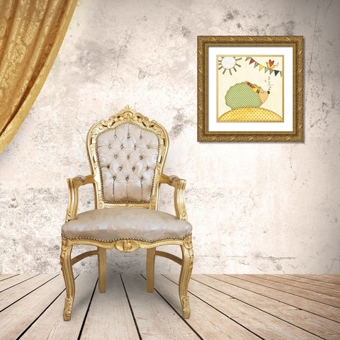 Hedgehog Math Gold Ornate Wood Framed Art Print with Double Matting by Moulton, Jo