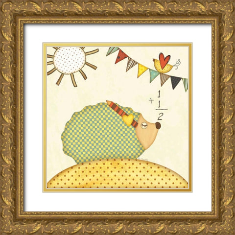 Hedgehog Math Gold Ornate Wood Framed Art Print with Double Matting by Moulton, Jo