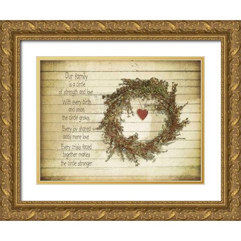 Our Family Gold Ornate Wood Framed Art Print with Double Matting by Moulton, Jo