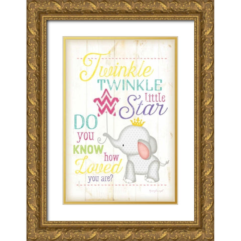 Twinkle Twinkle Gold Ornate Wood Framed Art Print with Double Matting by Pugh, Jennifer