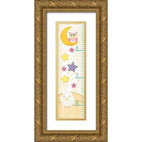 Bedtime Baby Growth Chart Gold Ornate Wood Framed Art Print with Double Matting by Pugh, Jennifer