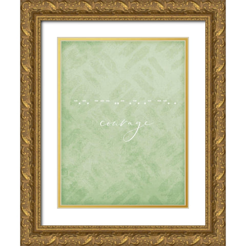 Courage Gold Ornate Wood Framed Art Print with Double Matting by Pugh, Jennifer