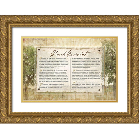 Church Covenant Gold Ornate Wood Framed Art Print with Double Matting by Pugh, Jennifer