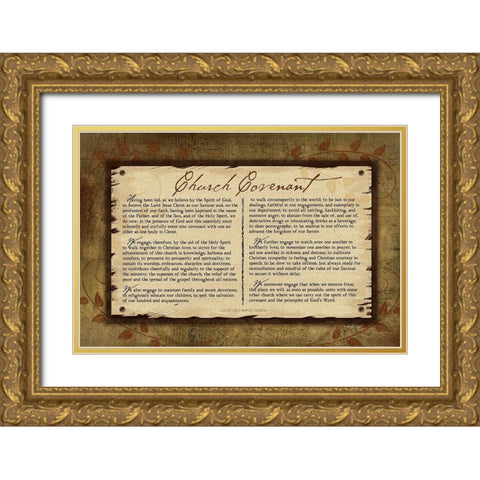 Church Covenant II Gold Ornate Wood Framed Art Print with Double Matting by Pugh, Jennifer