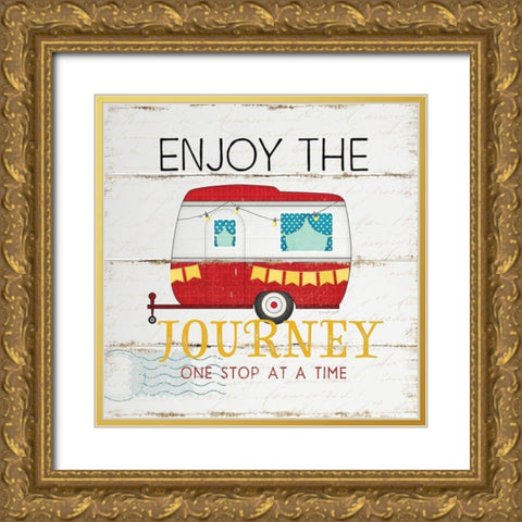 Enjoy the Journey Gold Ornate Wood Framed Art Print with Double Matting by Pugh, Jennifer