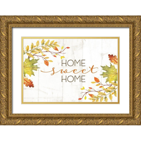 Home Sweet Home Gold Ornate Wood Framed Art Print with Double Matting by Pugh, Jennifer