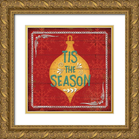 Tis the Season Gold Ornate Wood Framed Art Print with Double Matting by Pugh, Jennifer