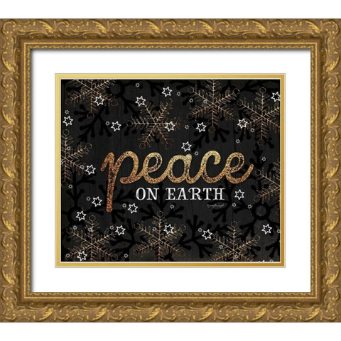 Peace Gold Ornate Wood Framed Art Print with Double Matting by Pugh, Jennifer