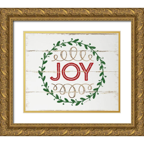 Joy Gold Ornate Wood Framed Art Print with Double Matting by Pugh, Jennifer