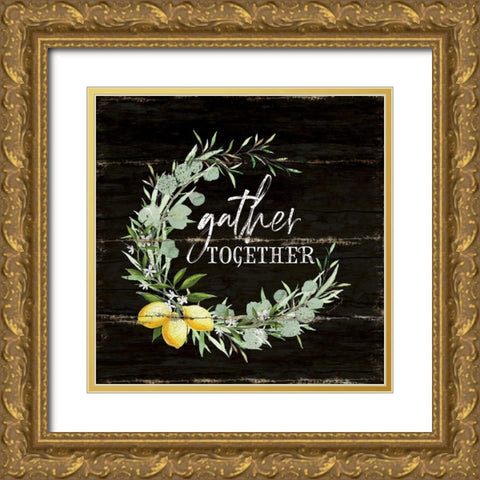 Gather Together Gold Ornate Wood Framed Art Print with Double Matting by Pugh, Jennifer