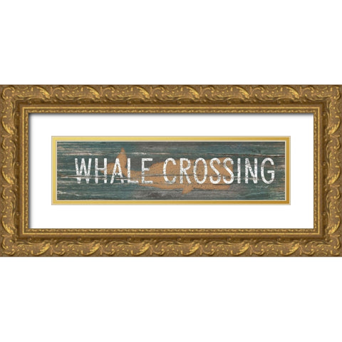 Whale Crossing Gold Ornate Wood Framed Art Print with Double Matting by Pugh, Jennifer
