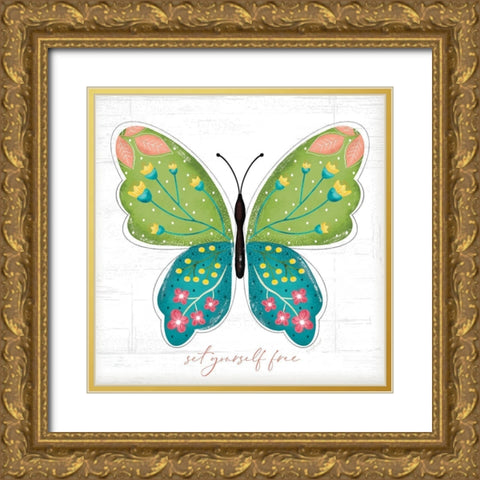 Set Yourself Free Gold Ornate Wood Framed Art Print with Double Matting by Pugh, Jennifer