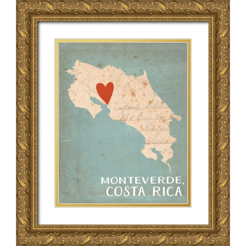 Costa Rica Gold Ornate Wood Framed Art Print with Double Matting by Doucette, Katie