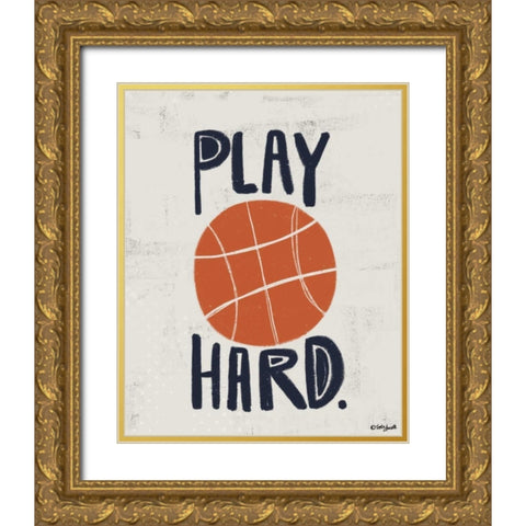 Basketball Gold Ornate Wood Framed Art Print with Double Matting by Doucette, Katie