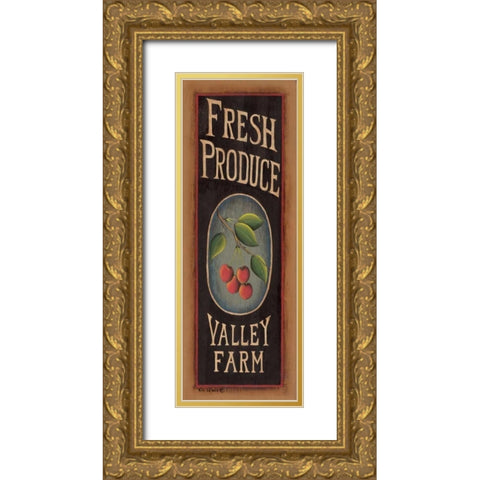 Cherries Gold Ornate Wood Framed Art Print with Double Matting by Lewis, Kim