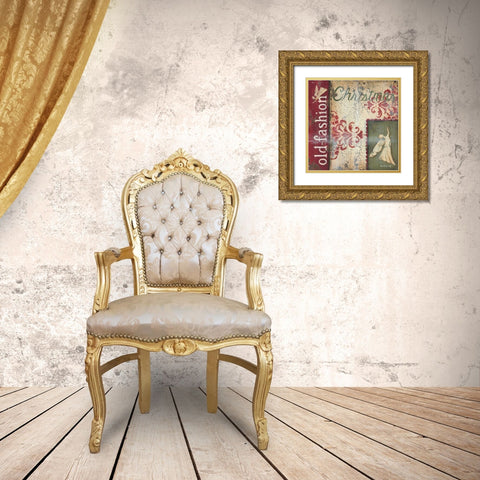 Old Fashioned Christmas Gold Ornate Wood Framed Art Print with Double Matting by Lewis, Kim
