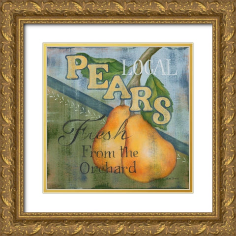 Local Pears Gold Ornate Wood Framed Art Print with Double Matting by Lewis, Kim