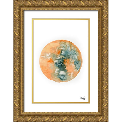 Mars Gold Ornate Wood Framed Art Print with Double Matting by Fay, Mela