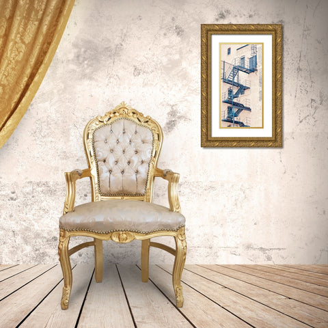 Fire Escape Gold Ornate Wood Framed Art Print with Double Matting by Singleton, Ashley