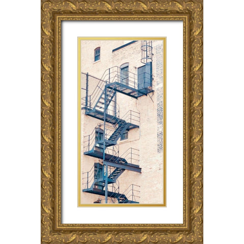 Fire Escape Gold Ornate Wood Framed Art Print with Double Matting by Singleton, Ashley