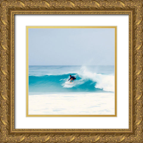 Wave Runner II Gold Ornate Wood Framed Art Print with Double Matting by Singleton, Ashley