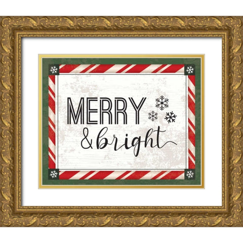 Words Christmas I Gold Ornate Wood Framed Art Print with Double Matting by ND Art and Design