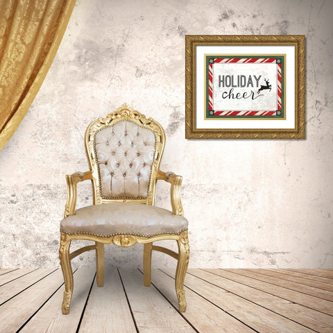 Words Christmas II Gold Ornate Wood Framed Art Print with Double Matting by ND Art and Design