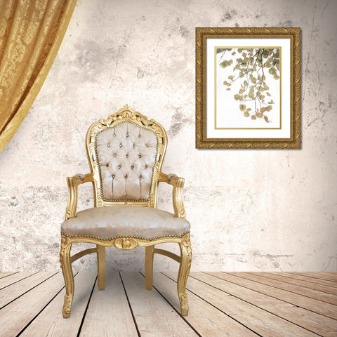 Aspen Leaves IV Gold Ornate Wood Framed Art Print with Double Matting by Murdock, Ramona