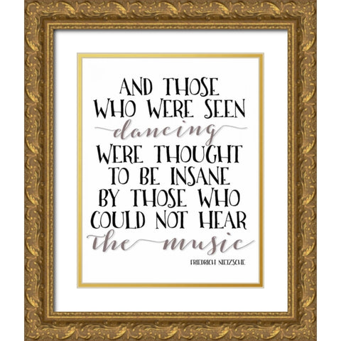 Seen Dancing Gold Ornate Wood Framed Art Print with Double Matting by Moss, Tara
