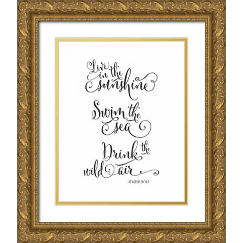 Emerson Live Gold Ornate Wood Framed Art Print with Double Matting by Moss, Tara