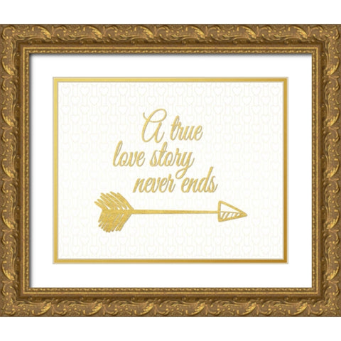A True Love Story Gold Ornate Wood Framed Art Print with Double Matting by Moss, Tara