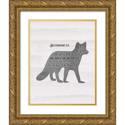 Deuteronomy 31-8 Gold Ornate Wood Framed Art Print with Double Matting by Moss, Tara