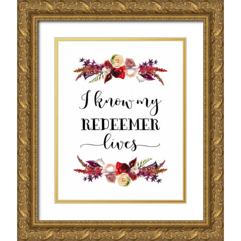 My Redeemer Lives Gold Ornate Wood Framed Art Print with Double Matting by Moss, Tara